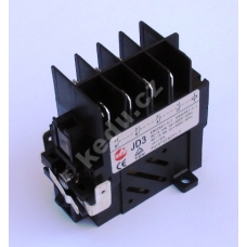 Relé Kedu JD3 , 400V/50Hz , max. 4kW/9A s dodatečným kontaktem
